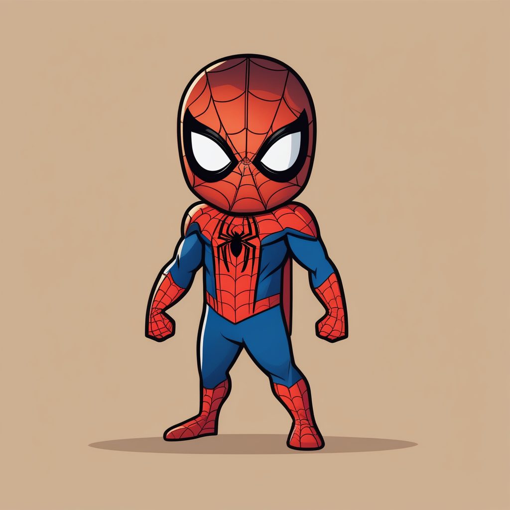 极简卡哇伊Q版迈尔斯蜘蛛侠动漫米色背景