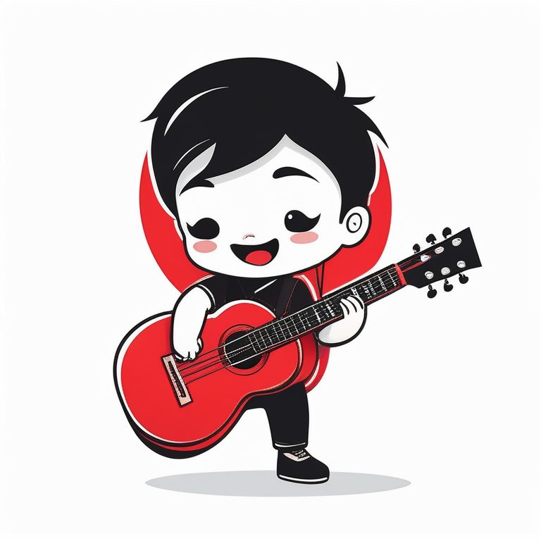 极简卡哇伊Q版男孩——吉他手主题