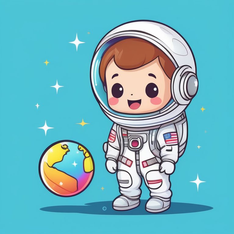 极简卡哇伊Q版男孩——宇航员主题