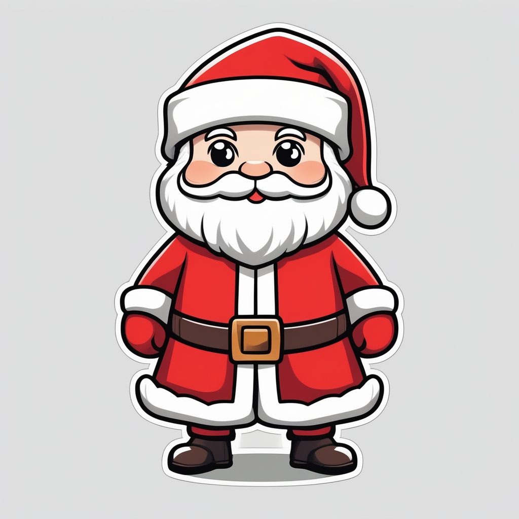 极简卡哇伊Q版圣诞老人全身画像