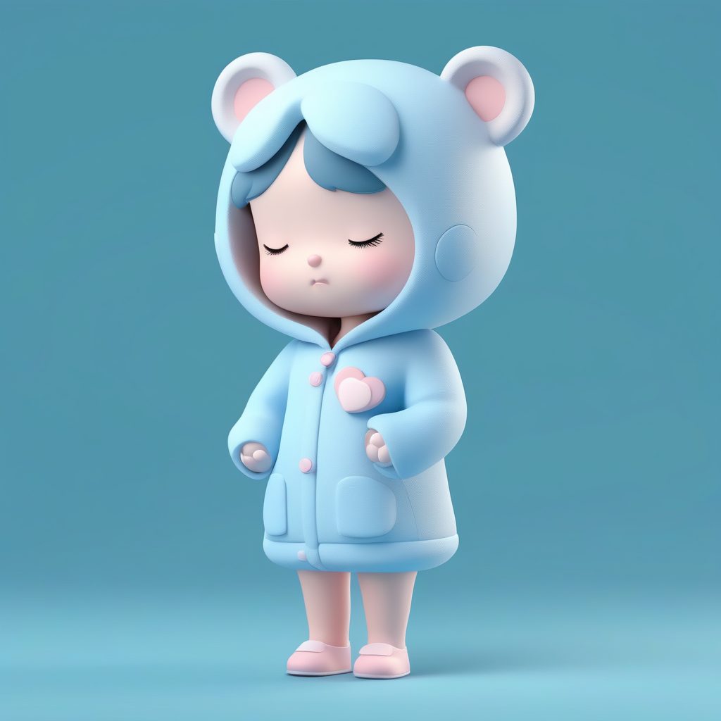 极简卡哇伊睡衣Q版粘土女孩手办