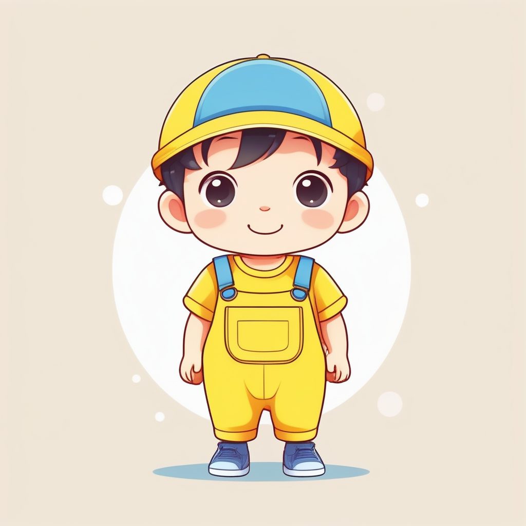 极简可爱动漫Q版黄帽男孩