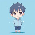 极简可爱风:纯净蓝下的害羞Q版小正太 5 ji jian ke ai feng chun jing lan xia de hai xiu q ban xiao zheng tai 093119