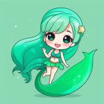 极简可爱风Q版美人鱼女孩全身插画AI提示词创作分享 7 ji jian ke ai feng q ban mei ren yu nyu hai quan shen cha hua ai ti shi ci chuang zuo fen xiang