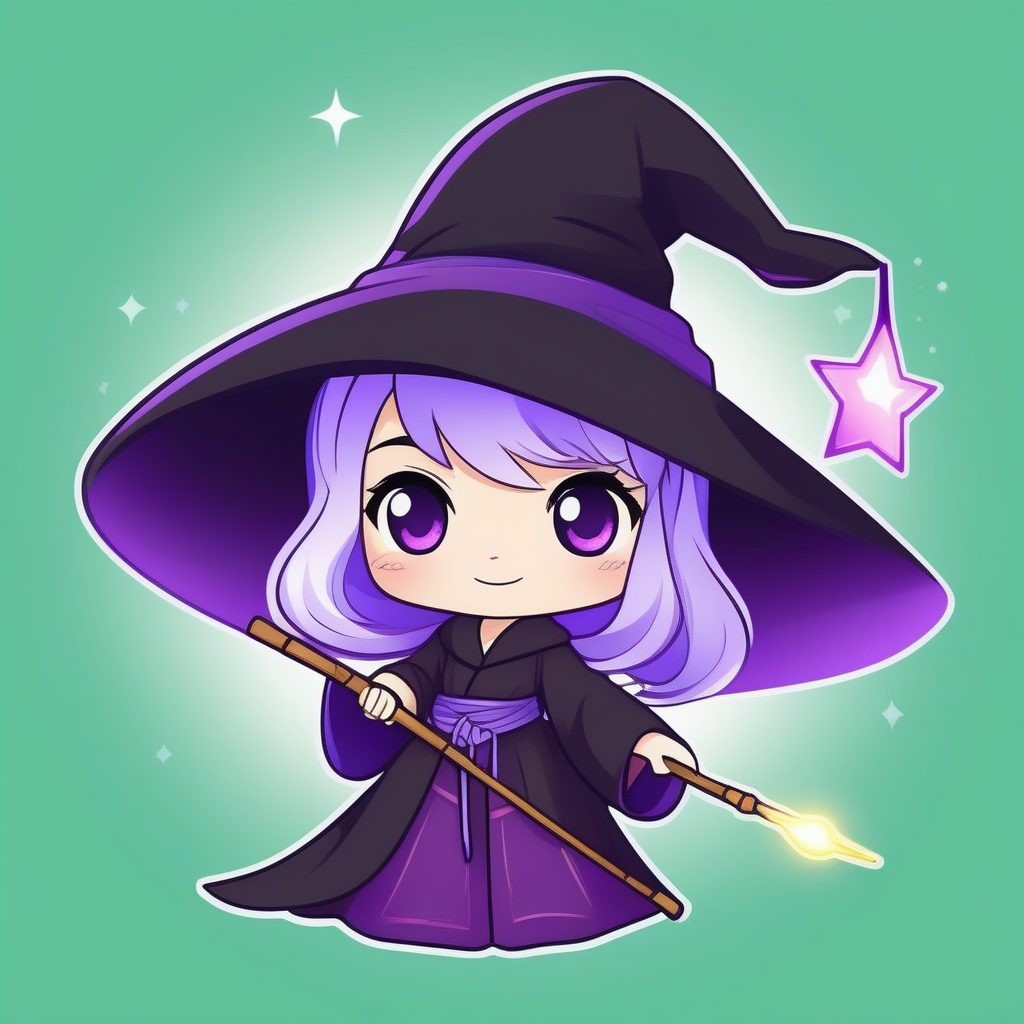 极简可爱Q版女巫女孩插画:赛璐珞着色、动感全身站立AI提示词 15 极简可爱Q版女巫女孩插画:赛璐珞着色、动感全身站立AI提示词