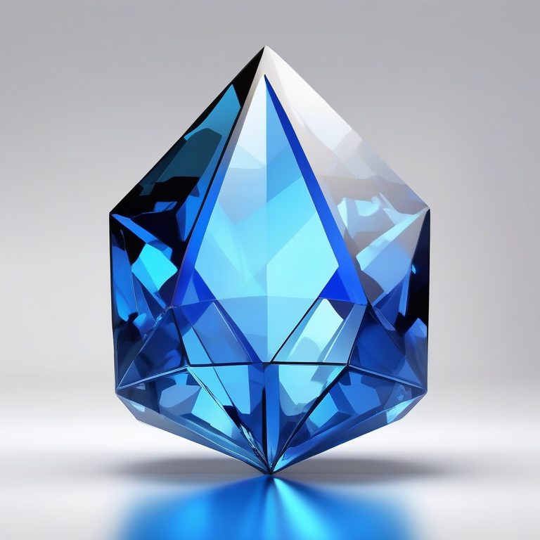 极简立体低多边形 | 一颗蓝色水晶