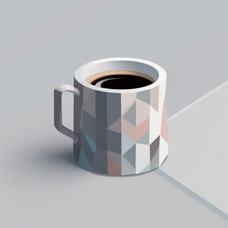极简立体几何风格 一个咖啡杯