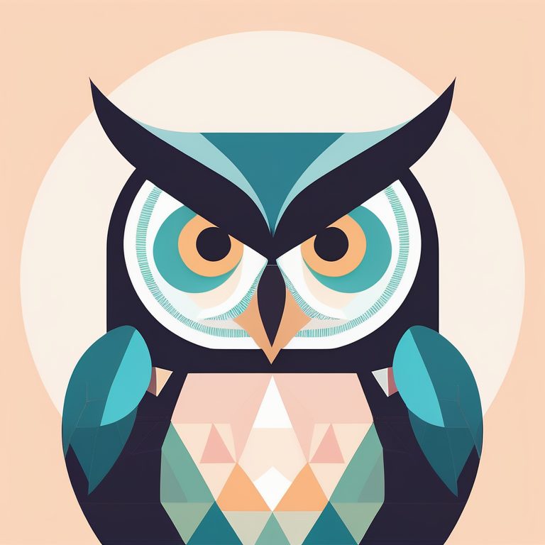 极简立体矢量猫头鹰肖像