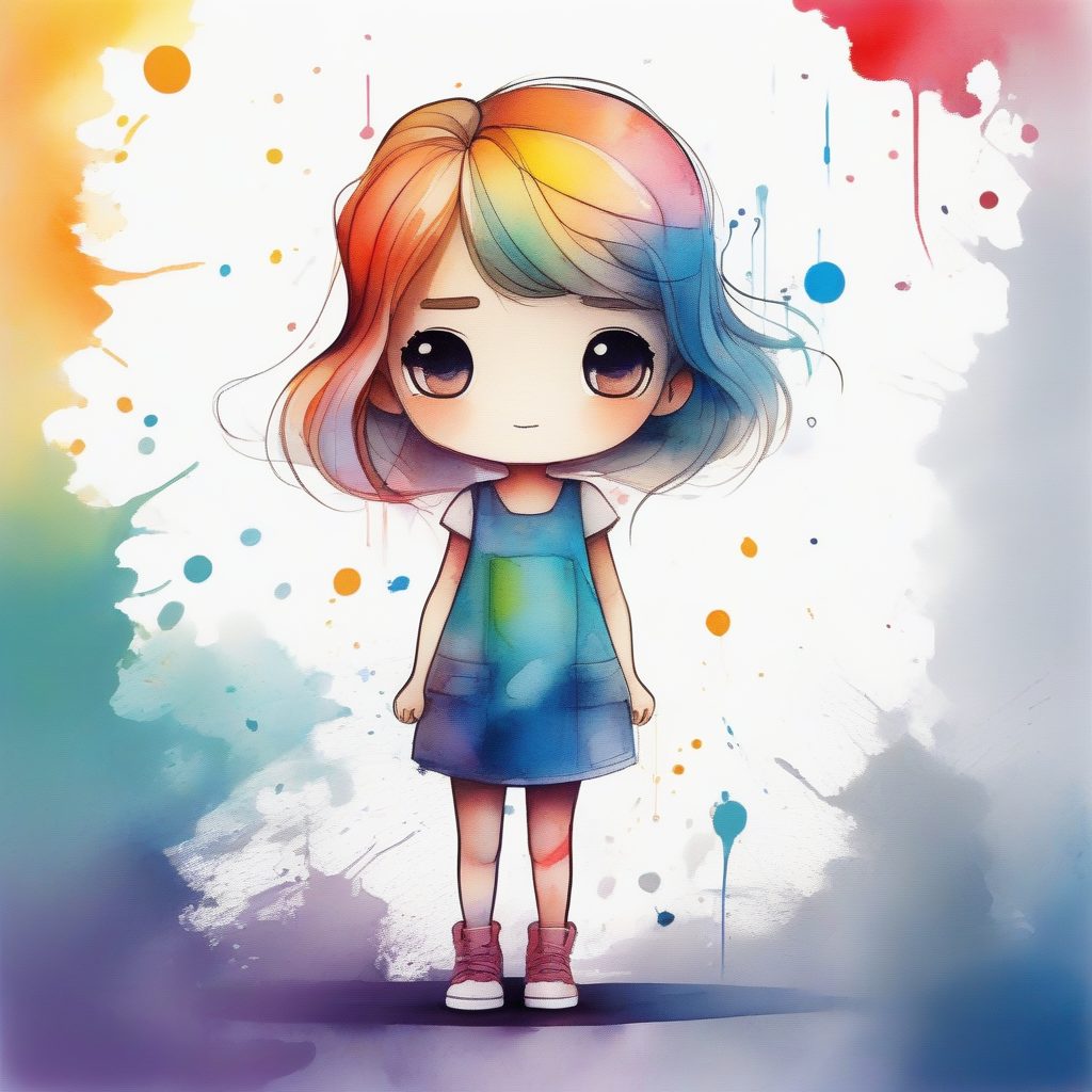 极简留白:纯粹墨迹线条定义的Q版女孩轮廓 5 极简留白:纯粹墨迹线条定义的Q版女孩轮廓