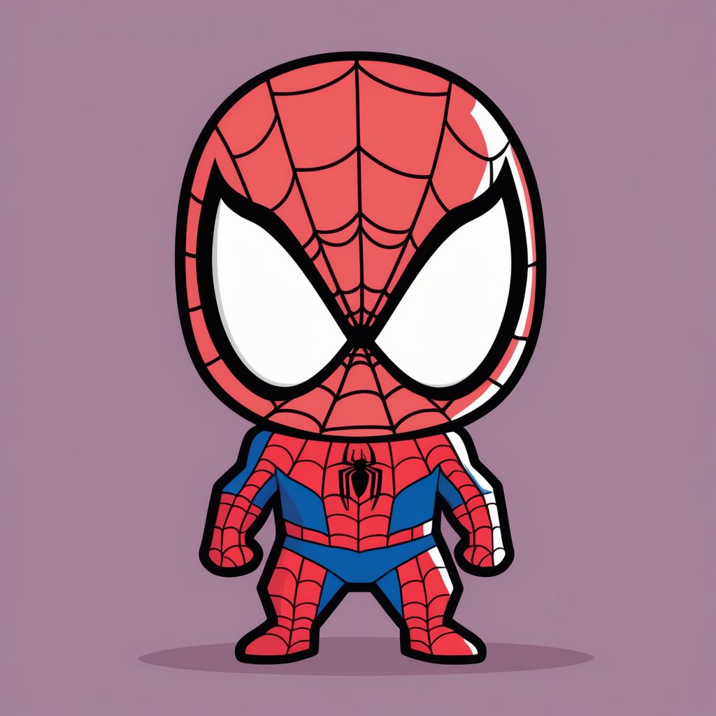 极简麻豆色Q版迈尔斯蜘蛛侠卡哇伊形象