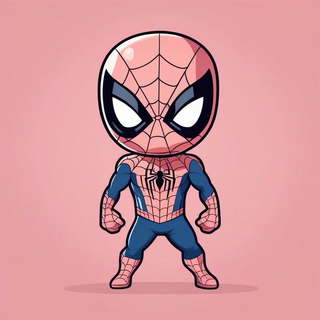 极简马卡龙粉卡哇伊Q版迈尔斯蜘蛛侠