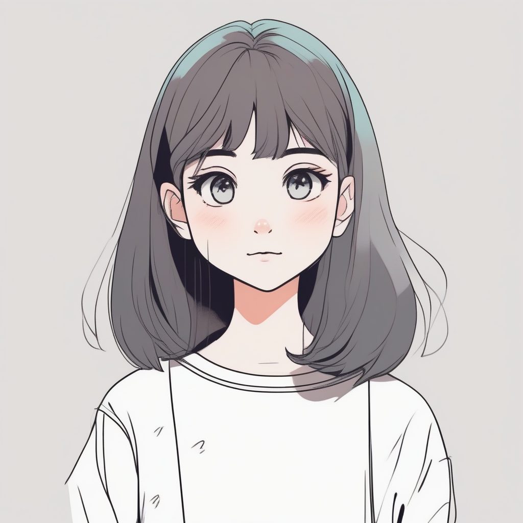 极简马卡龙少女头像：赛璐珞风格与粗线条勾边