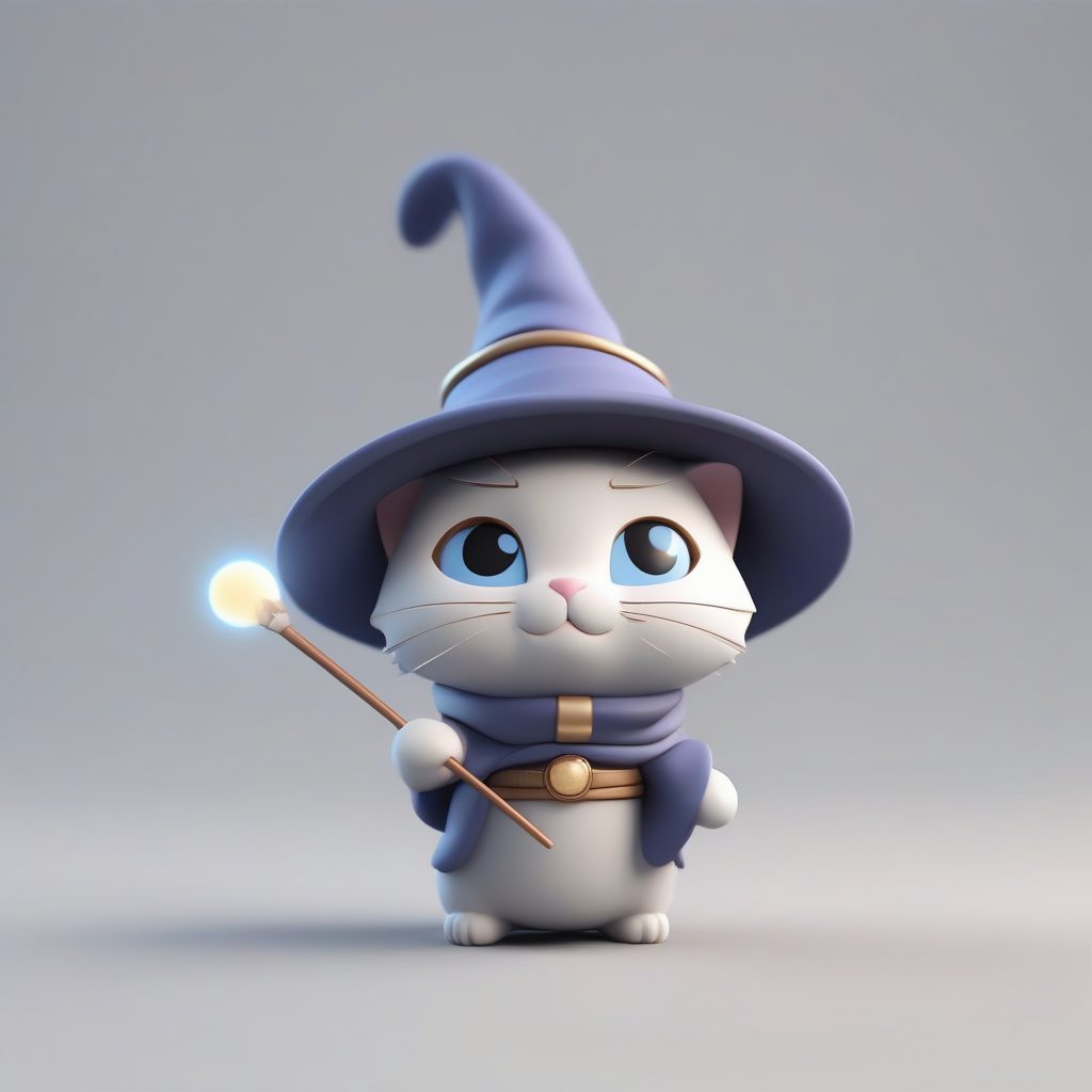 极简盲盒风格:C4D高精度Q版猫咪法师全身提示词 39 极简盲盒风格:C4D高精度Q版猫咪法师全身提示词