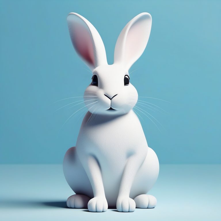 极简梦幻超现实幻想风格白兔