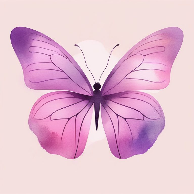 极简梦幻水彩风 | 一只紫蝴蝶