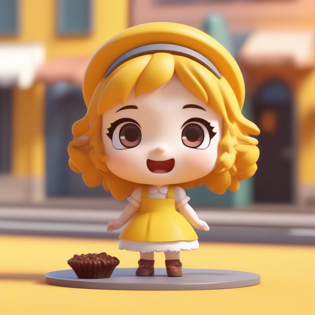 极简粘土风：偷偷享用街头美食的Q版公主盲盒手办