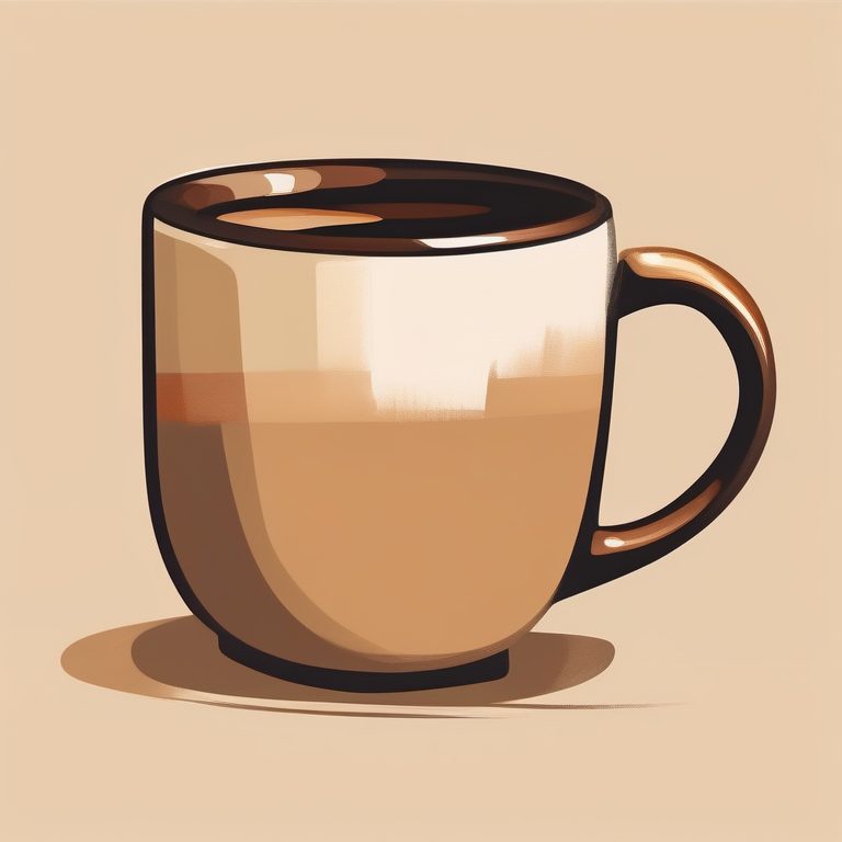 极简暖色印象派油画 | 一杯咖啡