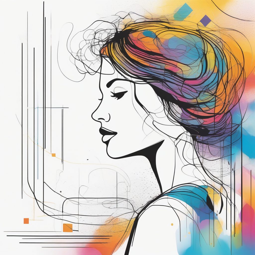 极简配饰焦点:抽象框架中的年轻时尚女性