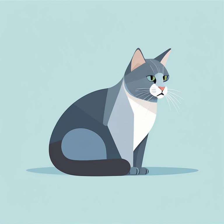 极简平面风格猫咪肖像