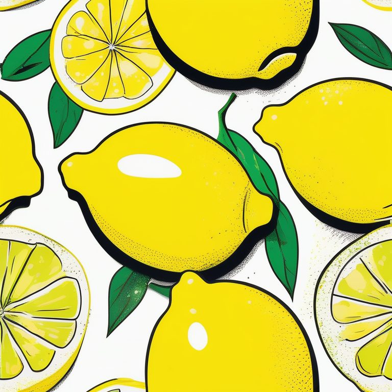 极简泼溅色彩风格,一颗黄色柠檬,白色纯净背景,清爽明快