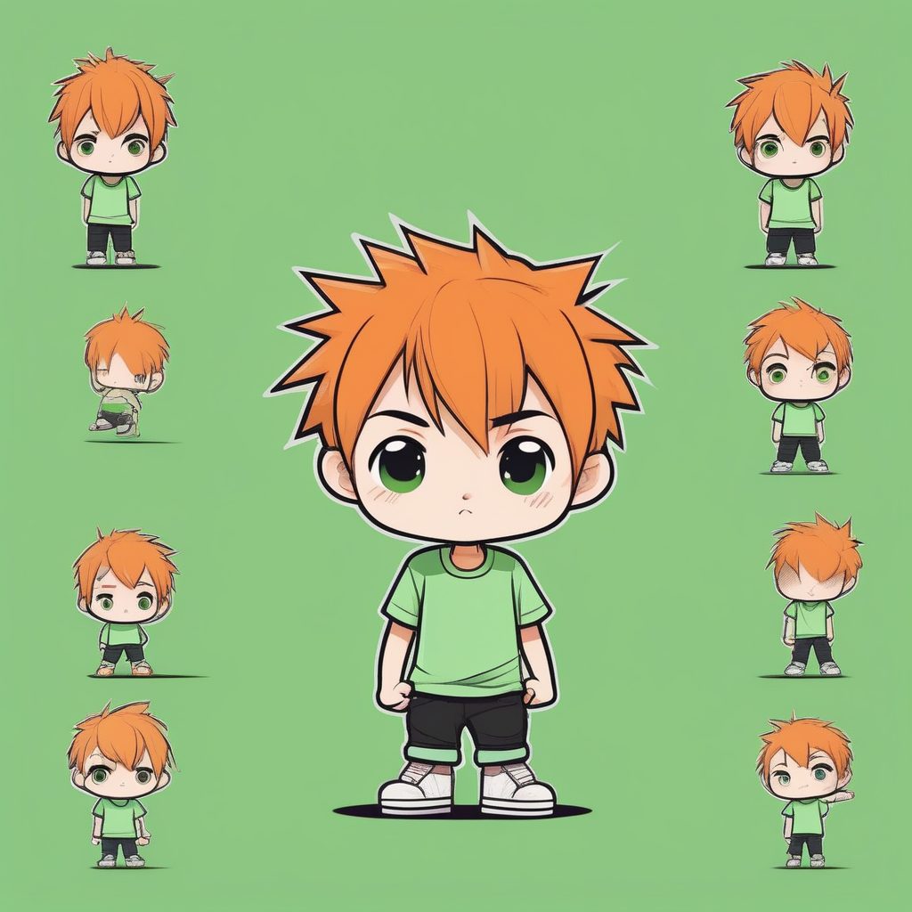 极简Q版橙发男孩童趣清新