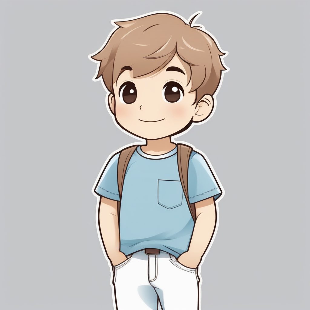 极简Q版动漫风温柔男孩