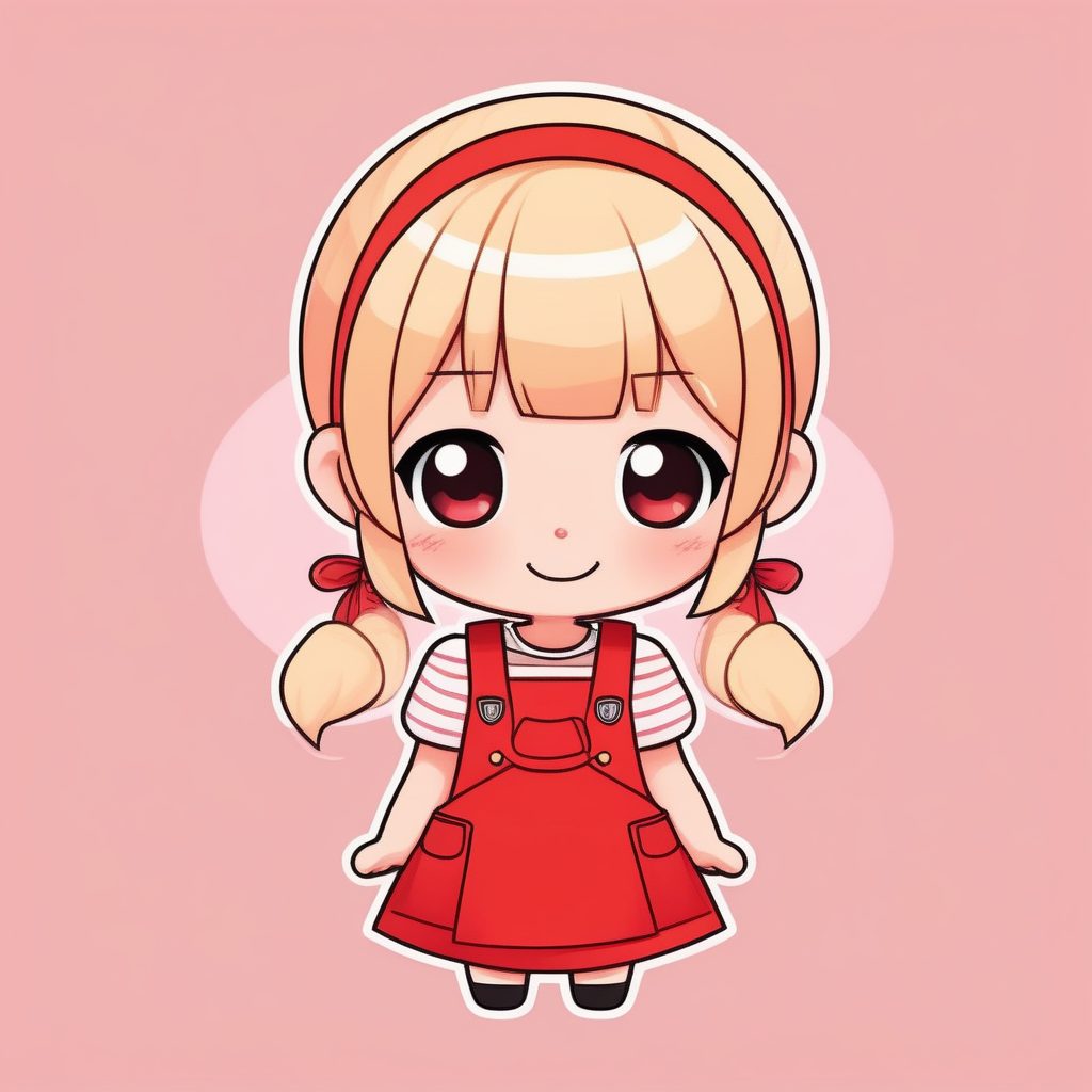 极简Q版动漫 萌系金发少女 甜美风格