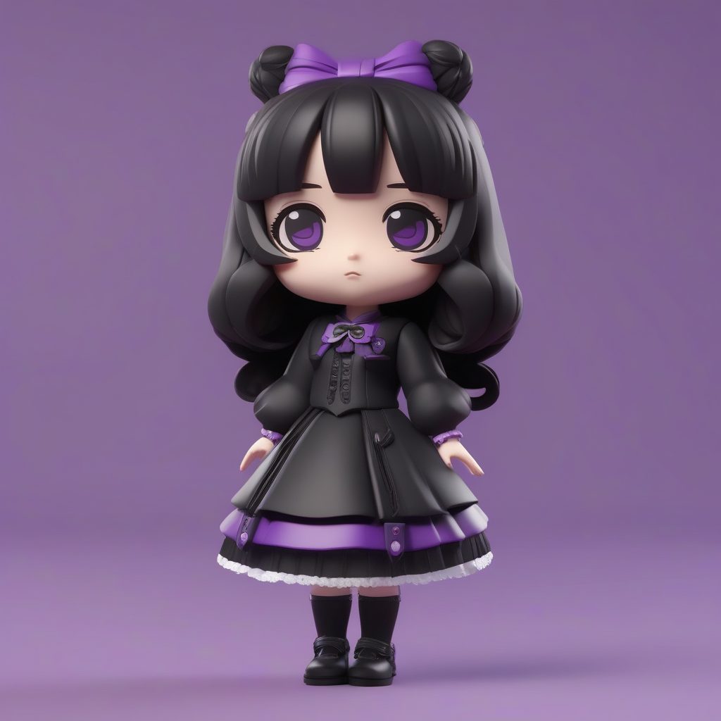 极简Q版哥特洛丽塔手办Octane渲染暗黑系