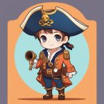 极简Q版海盗船长男孩AI绘画提示词:可爱萌系大头小身全身照 5 ji jian q ban hai dao chuan chang nan hai ai hui hua ti shi ci ke ai meng xi da tou xiao shen quan