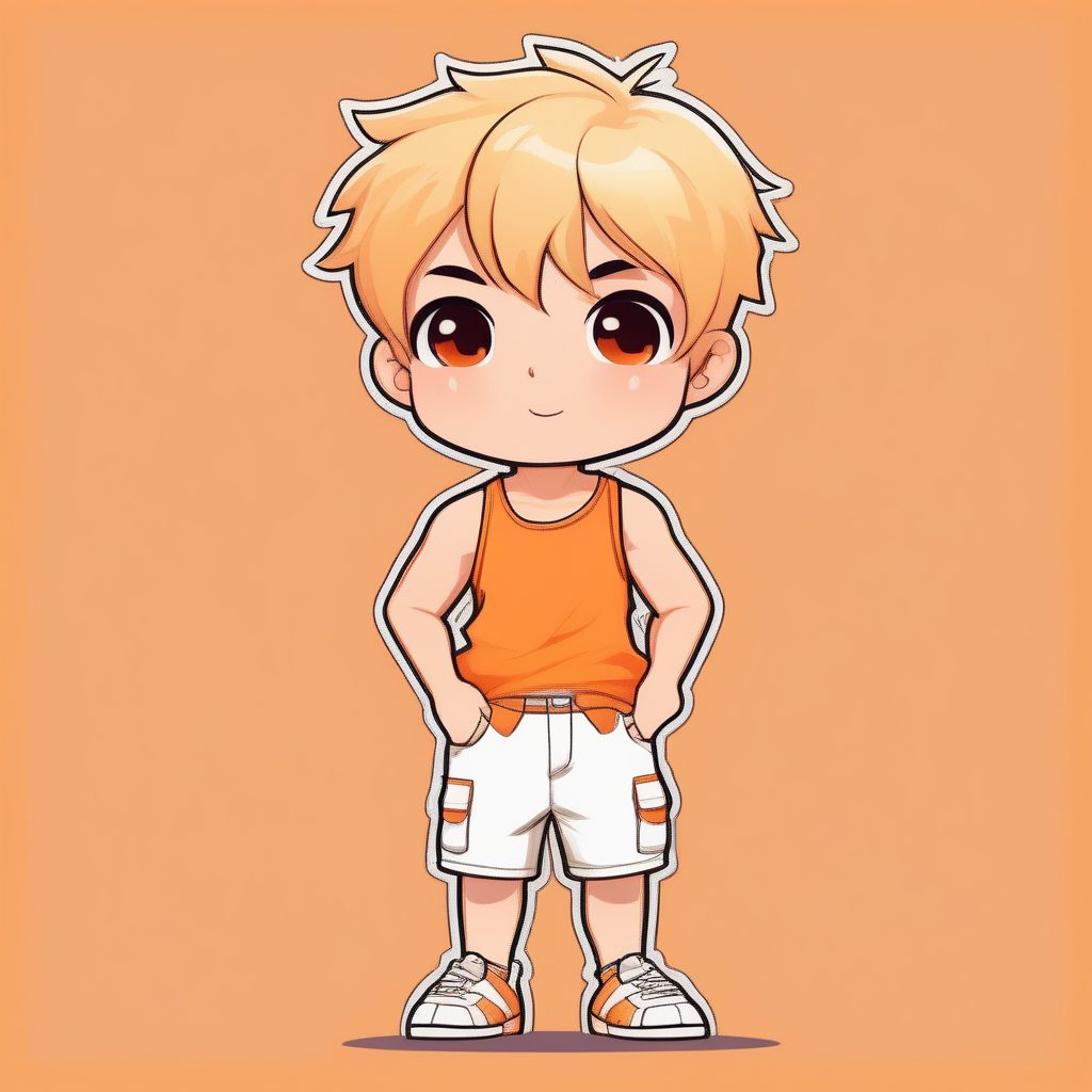 极简Q版金发男孩夏日活力风