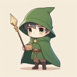 极简Q版卡哇伊男孩:绿色斗篷小魔法师 5 ji jian q ban ka wa yi nan hai lyu se dou peng xiao mo fa shi