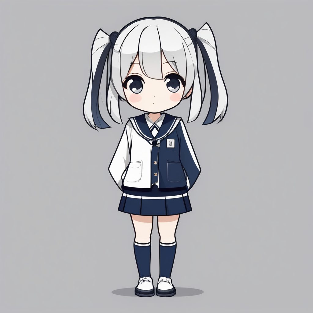 极简Q版可爱学生风格女孩