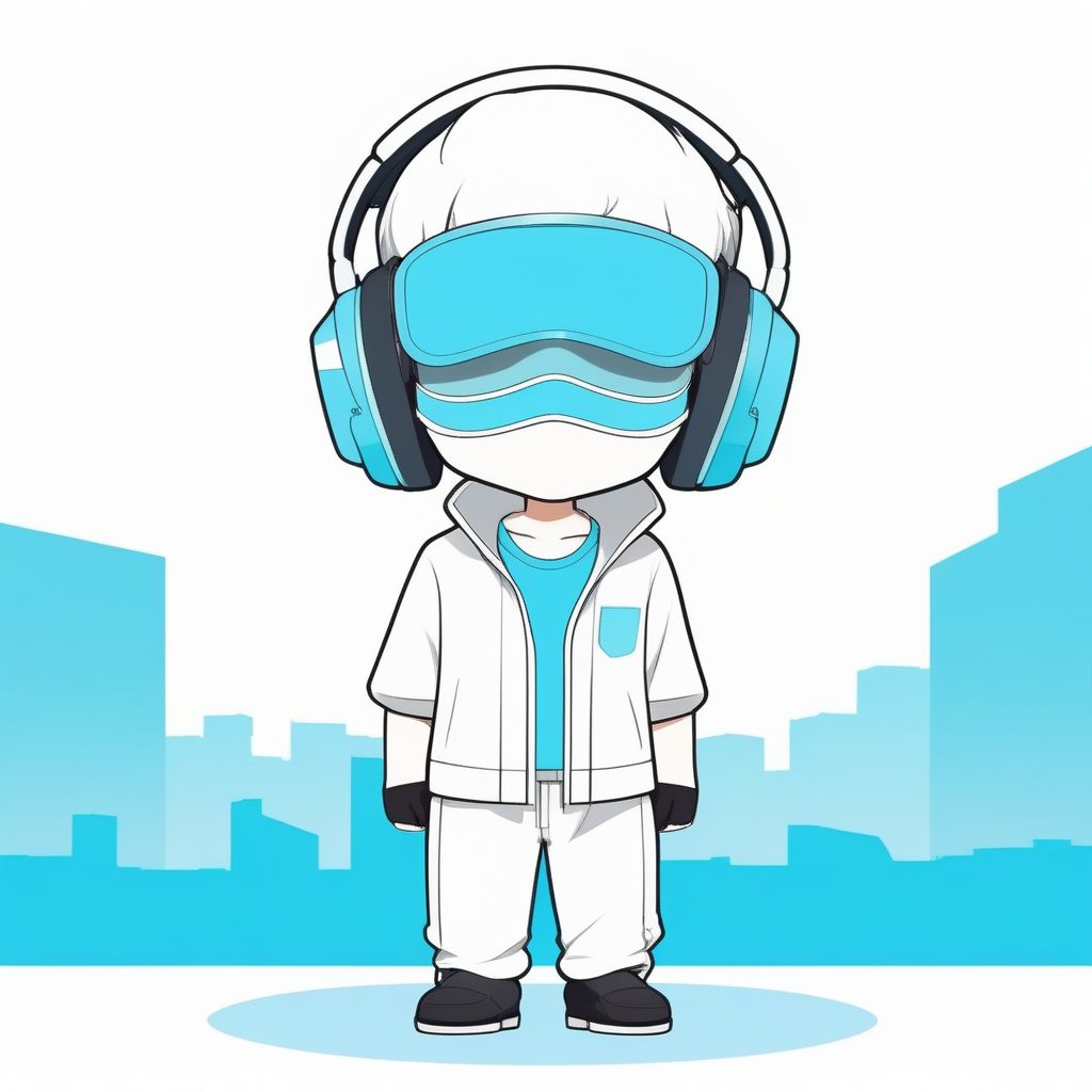 极简Q版蓝色口罩清爽男孩形象