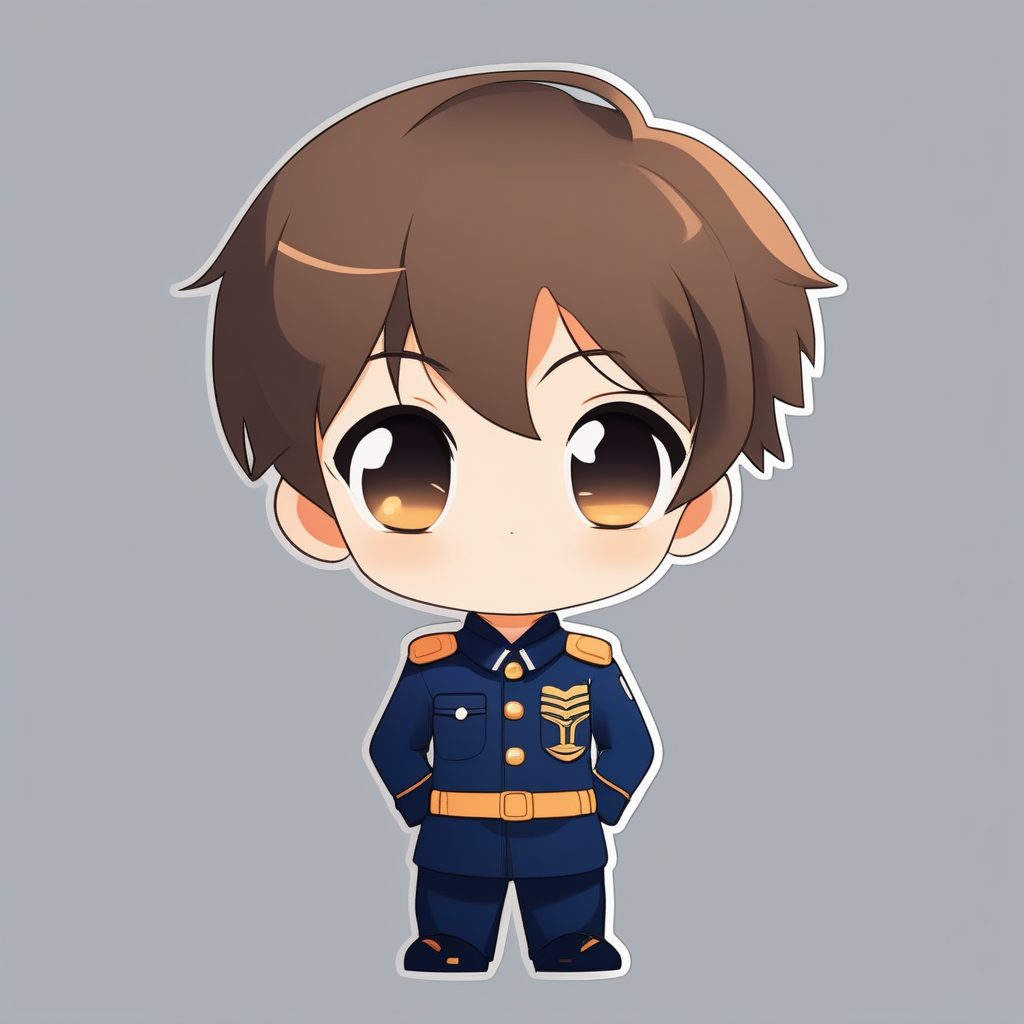 极简Q版粘土海军男孩AI绘画:敬礼姿势与蓝色制服 1 极简Q版粘土海军男孩AI绘画:敬礼姿势与蓝色制服