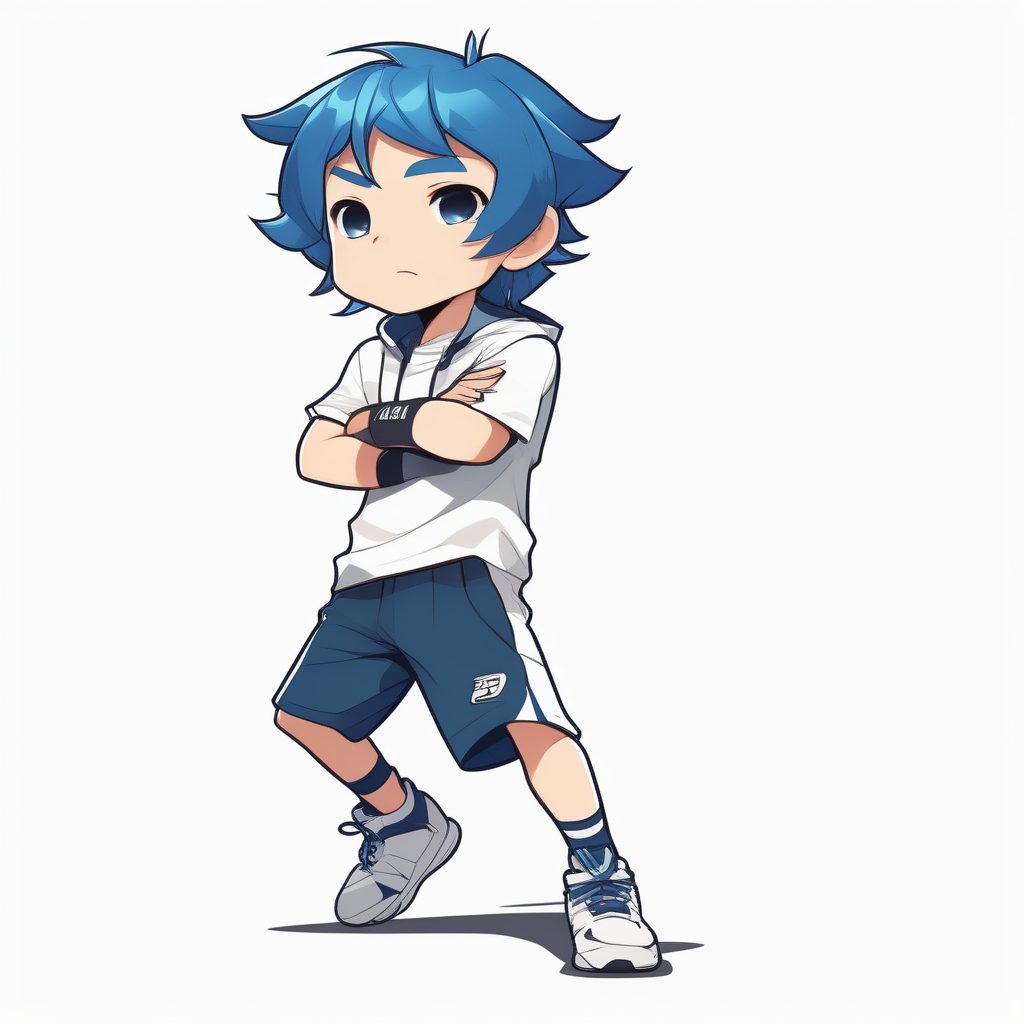 极简Q版深蓝发男孩运动风