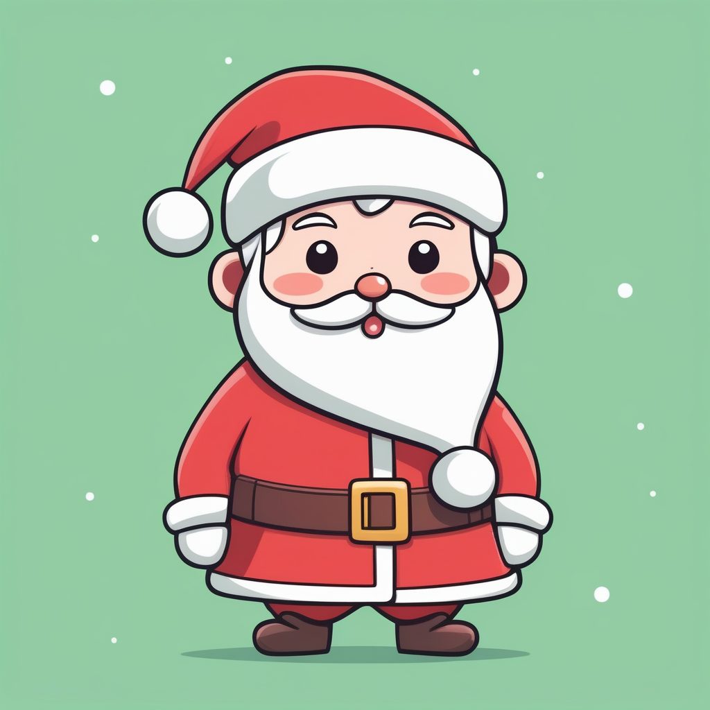 极简Q版圣诞老人站立姿态插画
