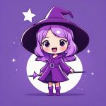 极简Q版小女巫:全身站立,可爱魔法动作与纯色背景AI提示词 7 ji jian q ban xiao nyu wu quan shen zhan li ke ai mo fa dong zuo yu chun se bei jing ai ti shi ci