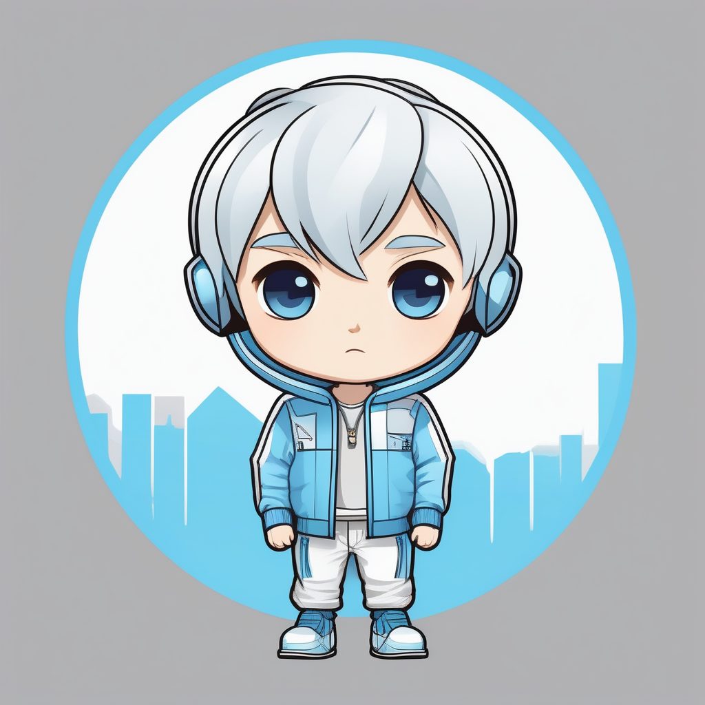 极简Q版银发男孩未来感装扮