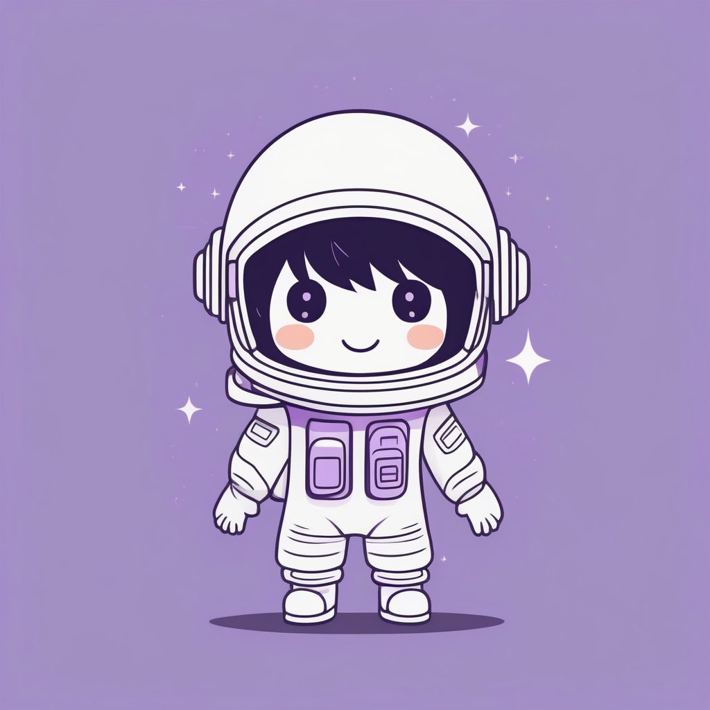 极简Q版宇航员小男孩：C4D高抛光全身站立照，纯色背景AI提示词