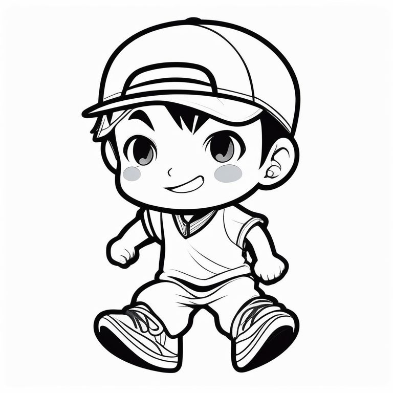 极简Q萌男孩,运动风,纯色背景