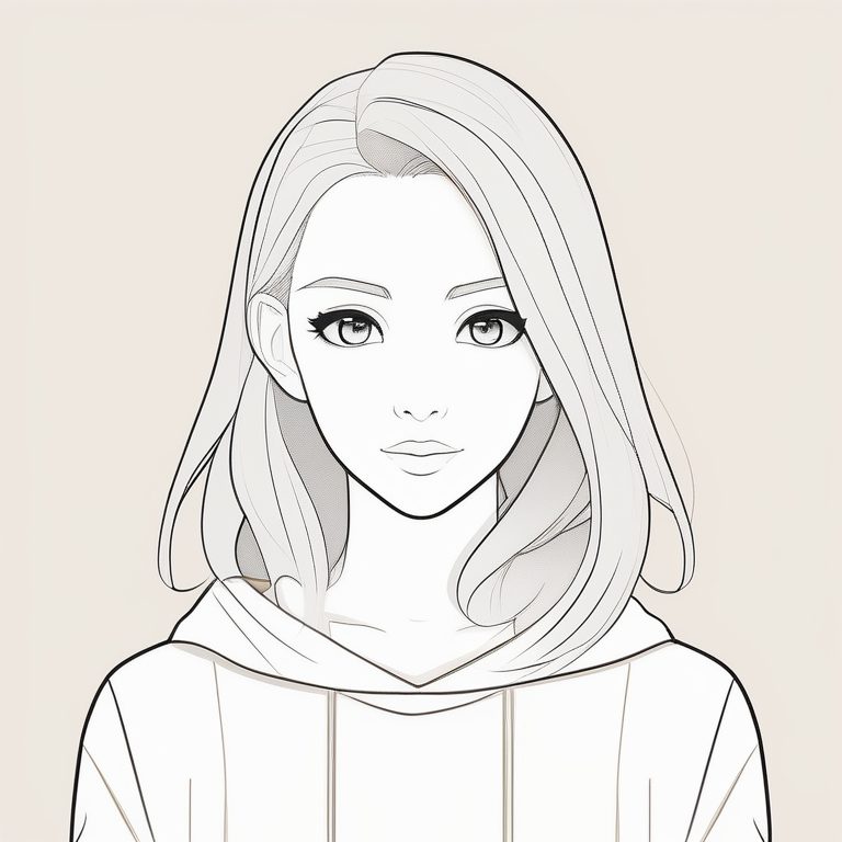 极简齐肩发少女米白背景肖像