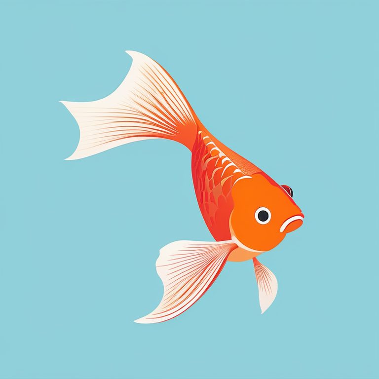 极简日式平面构图:一只金鱼游泳