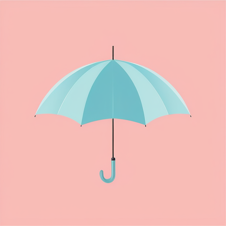 极简柔色粉彩艺术 | 一把淡蓝色雨伞