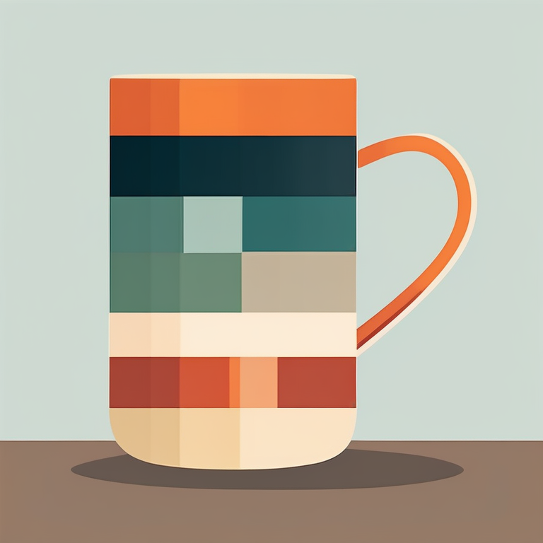 极简瑞士风格——一杯热咖啡平面插画