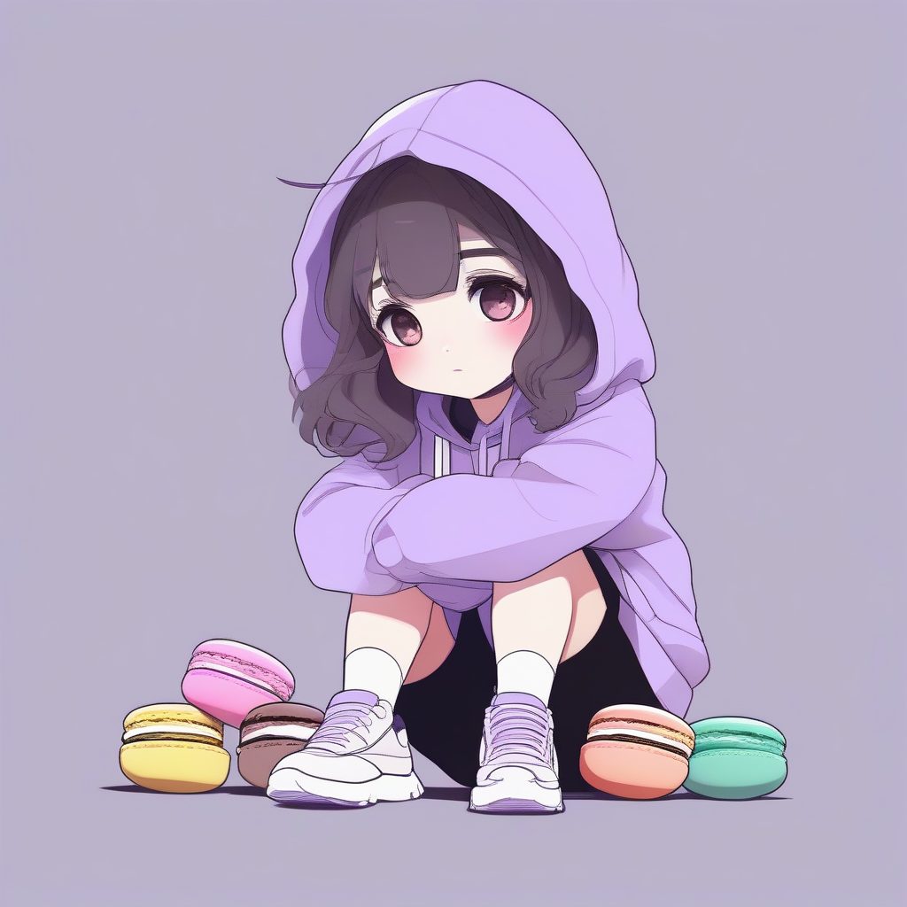 极简赛璐珞:马卡龙色潮流Q版女孩,Oversize卫衣全身像 13 极简赛璐珞:马卡龙色潮流Q版女孩,Oversize卫衣全身像