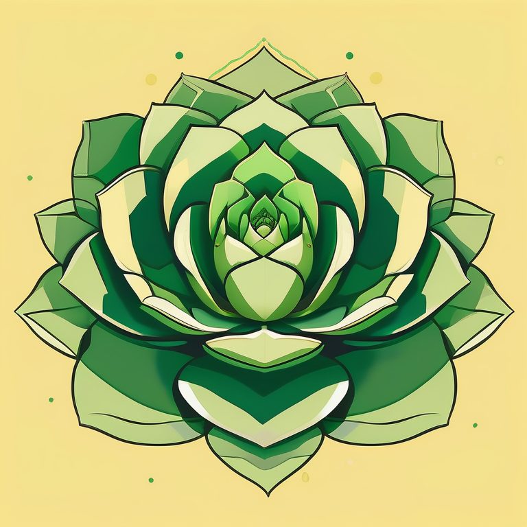 极简色彩滴落插画——绿色多肉植物