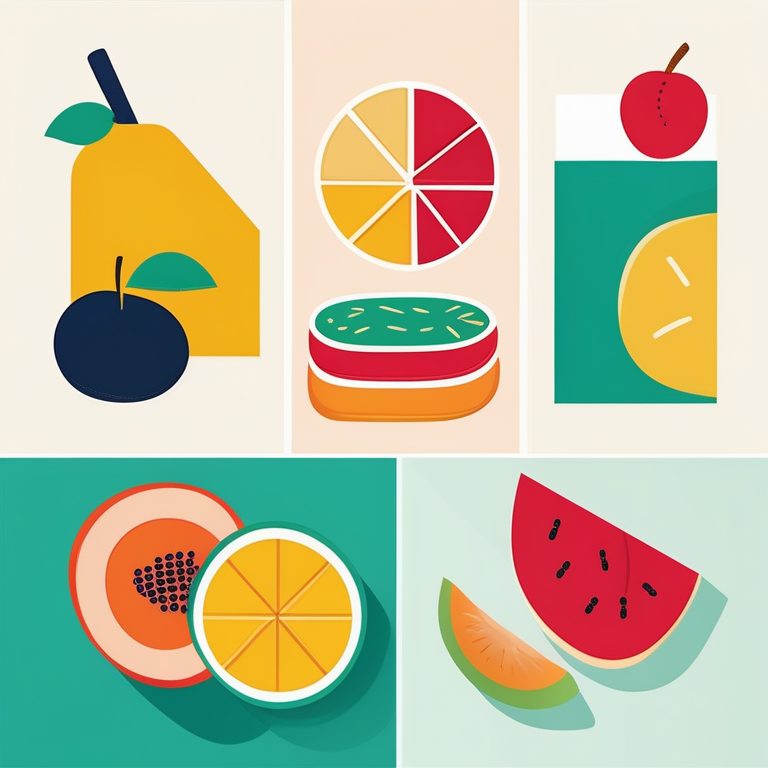 极简色块抽象美食