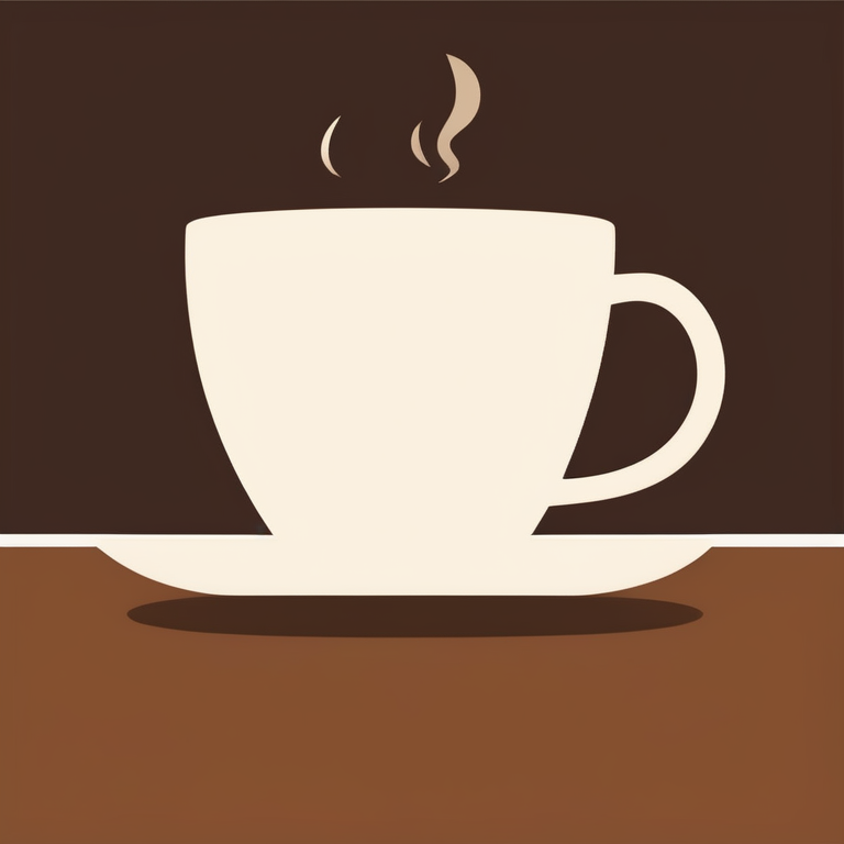 极简色块风格一杯咖啡插画