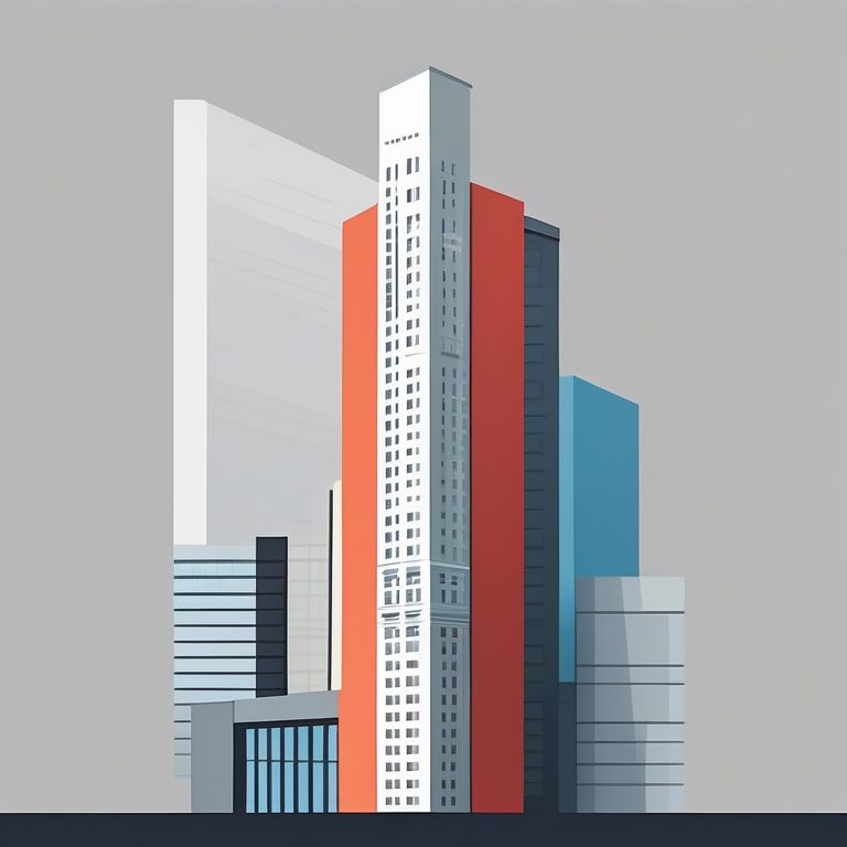 极简矢量风都市建筑:一座现代高楼