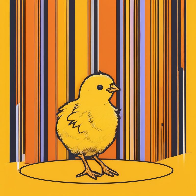 极简矢量风格一只小鸡插图